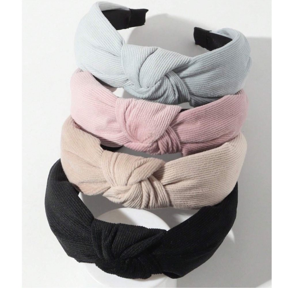Pastel Minimalist Knot Corduroy Headband Set